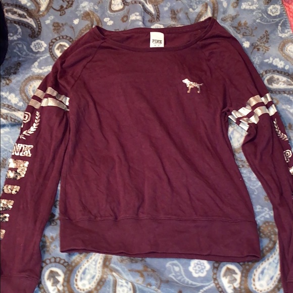 PINK Victoria's Secret Tops - Victoria's Secret PINK Bling Long Sleeve Shirt